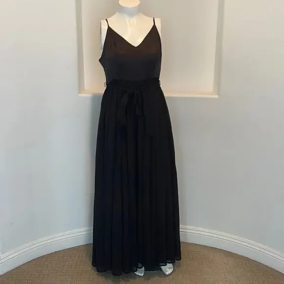 knee length dresses for ladies Hatch Collection The Ricky Slip Dress in Black main image 1